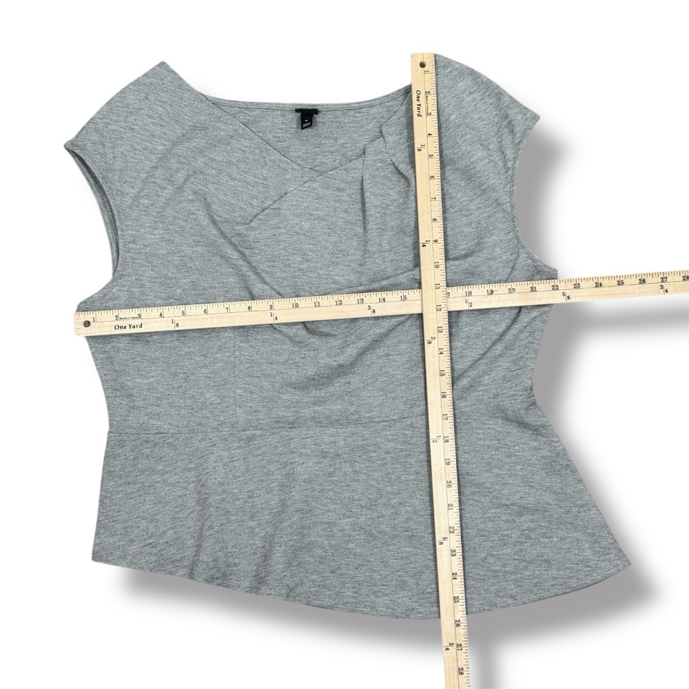 6th & LN Lane Bryant Asymmetrical Peplum Sleeveless Knit Top Grey 18 - Picture 11 of 12